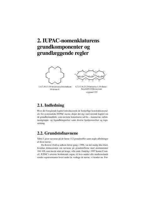 IUPAC-nomenklaturens grundkomponenter og ... - Ordbogen.com