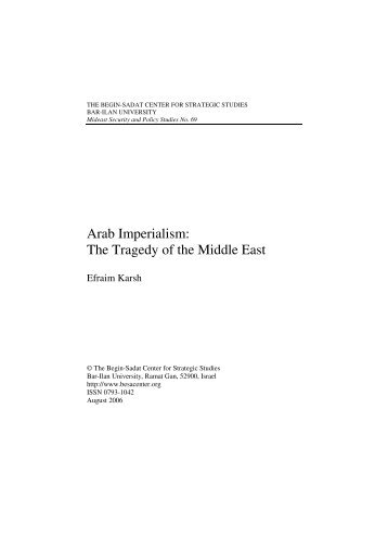Arab Imperialism: The Tragedy of the Middle East
