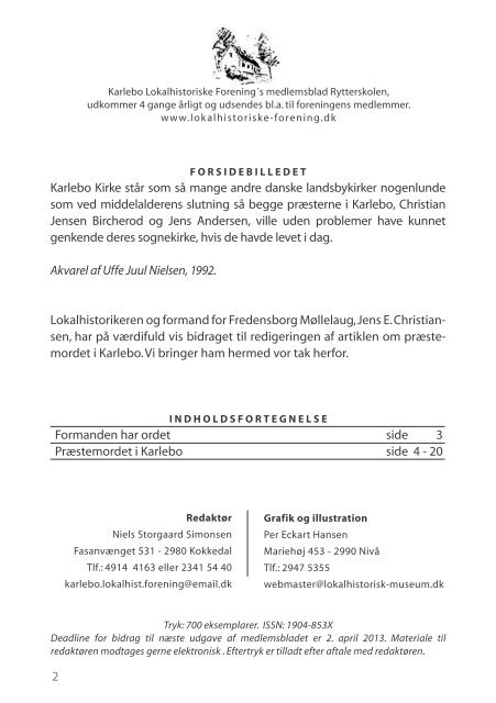 PRAESTEMORDET I KARLEBO - Karlebo Lokalhistoriske Forening