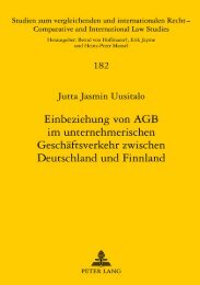 Einbeziehung von AGB im unternehmerischen ... - Peter Lang