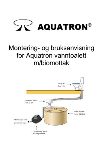 Montering- og bruksanvisning for Aquatron vanntoalett m/biomottak