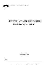 Kunsten at løse konflikter - redskaber og overvejelser - Center for ...