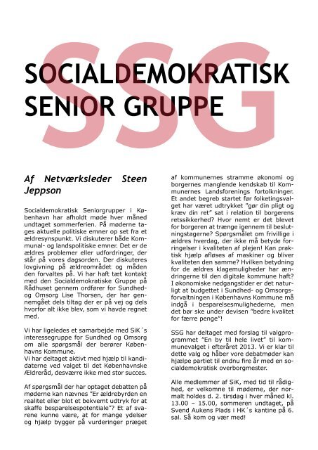 SKRIFTLIG BERETNING 2012 - Socialdemokraterne i København
