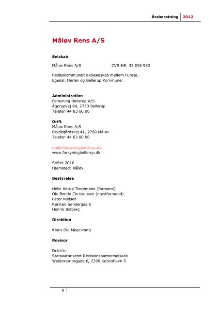 Måløv Rens - Forsyning Ballerup