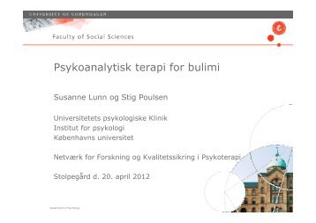 Psykoterapeutisk Bulimibehandling - Netværk for forskning og ...