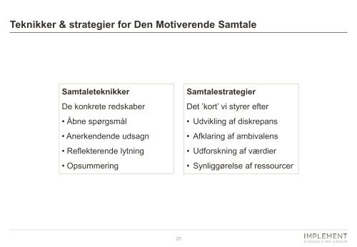 Øvelse - Den Motiverende Samtale