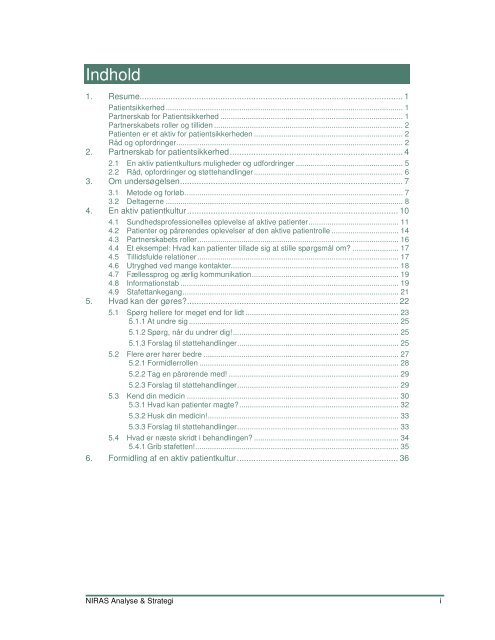 Partnerskab for Patientsikkerhed - en kvalitativ undersøgelse - rapport