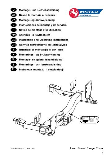 Land Rover, Range Rover D Montage- und Betriebsanleitung ...