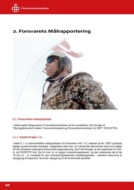 Forsvarskommandoens Årsrapport for 2007 - Forsvarsministeriet