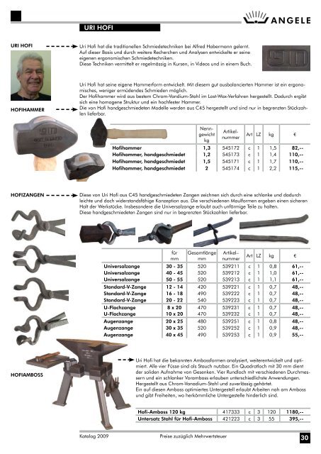 ANGELE SCHMIEDETECHNIK Katalog 2009