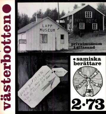 â€¢ samiska berÃ¤ttare - VÃ¤sterbottens museum