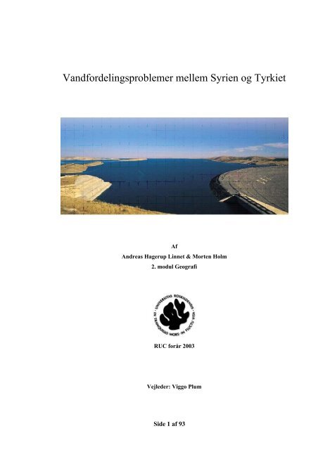 Vandfordelingsproblemer mellem Syrien og Tyrkiet - Akademisk ...