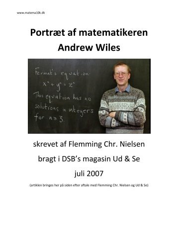 Portræt af matematikeren Andrew Wiles - matema10k