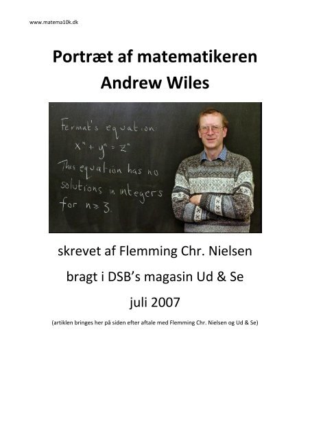 Portræt af matematikeren Andrew Wiles - matema10k