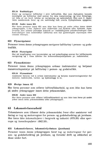 Nordisk yrkesklassifisering, 1964 Standard for yrkesgruppering i ...