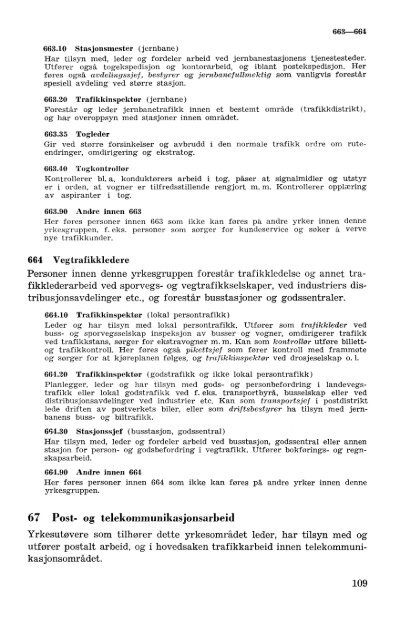 Nordisk yrkesklassifisering, 1964 Standard for yrkesgruppering i ...