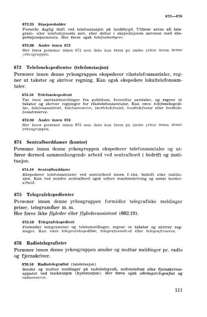 Nordisk yrkesklassifisering, 1964 Standard for yrkesgruppering i ...