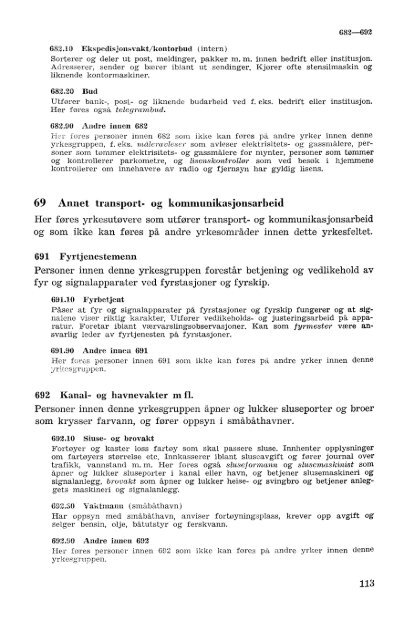 Nordisk yrkesklassifisering, 1964 Standard for yrkesgruppering i ...