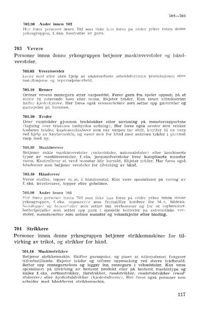 Nordisk yrkesklassifisering, 1964 Standard for yrkesgruppering i ...