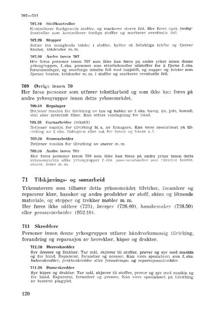 Nordisk yrkesklassifisering, 1964 Standard for yrkesgruppering i ...