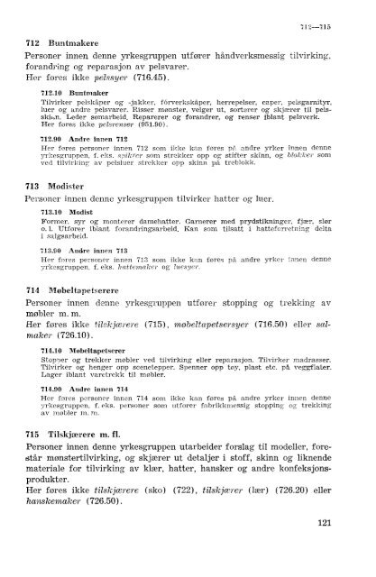 Nordisk yrkesklassifisering, 1964 Standard for yrkesgruppering i ...