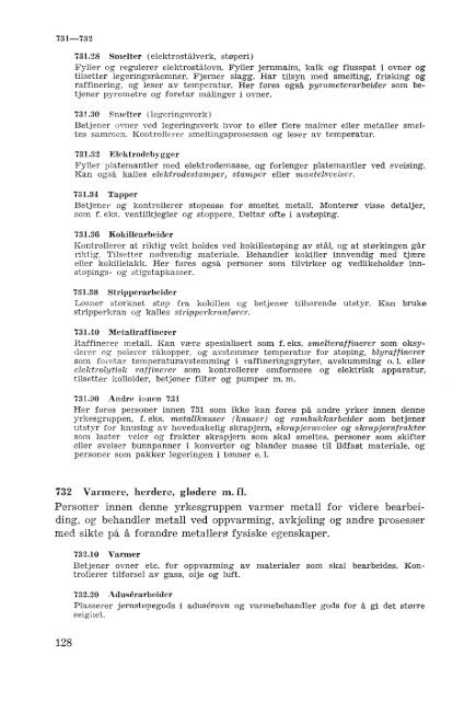 Nordisk yrkesklassifisering, 1964 Standard for yrkesgruppering i ...