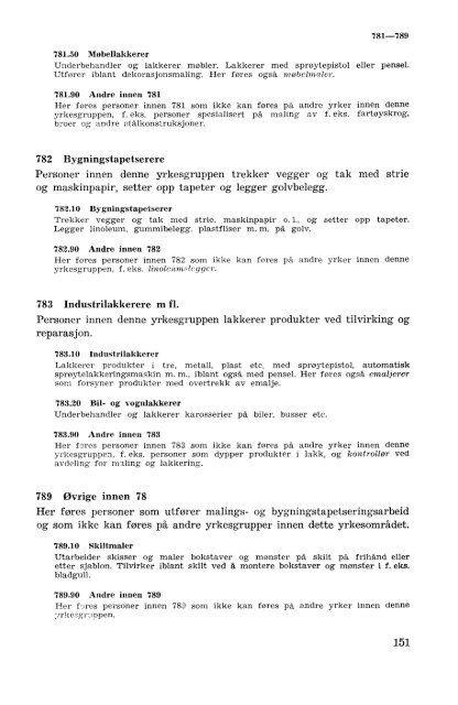 Nordisk yrkesklassifisering, 1964 Standard for yrkesgruppering i ...