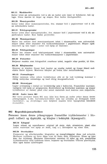 Nordisk yrkesklassifisering, 1964 Standard for yrkesgruppering i ...