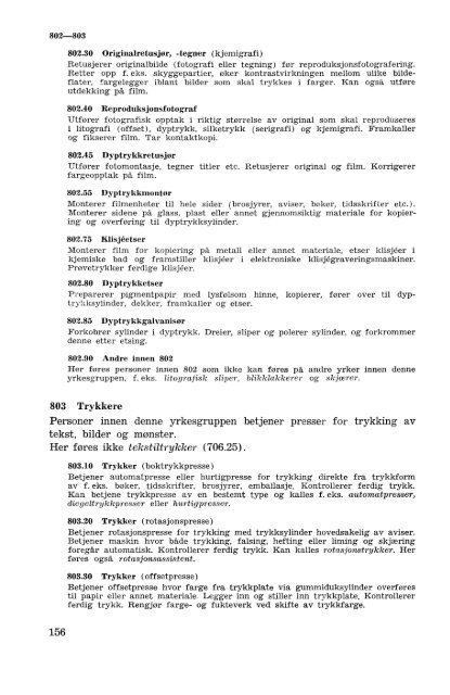 Nordisk yrkesklassifisering, 1964 Standard for yrkesgruppering i ...