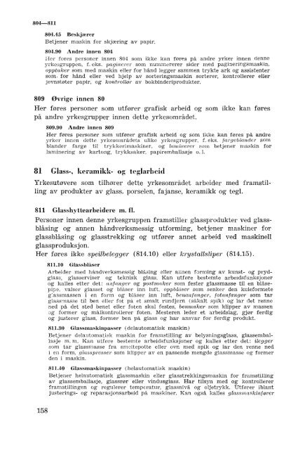 Nordisk yrkesklassifisering, 1964 Standard for yrkesgruppering i ...