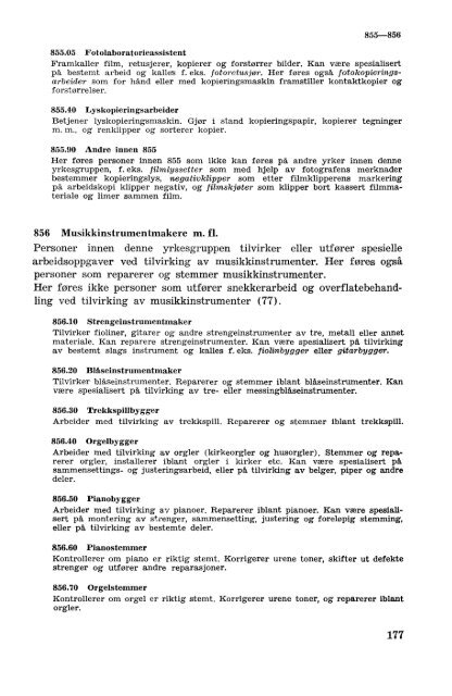 Nordisk yrkesklassifisering, 1964 Standard for yrkesgruppering i ...