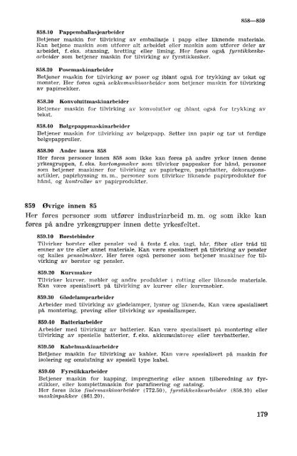 Nordisk yrkesklassifisering, 1964 Standard for yrkesgruppering i ...