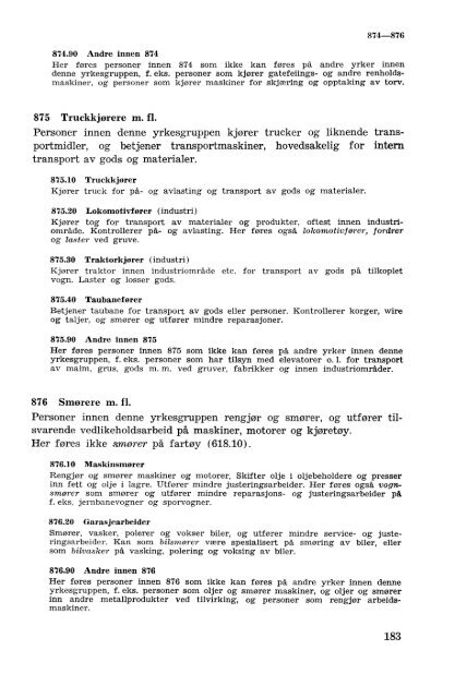 Nordisk yrkesklassifisering, 1964 Standard for yrkesgruppering i ...