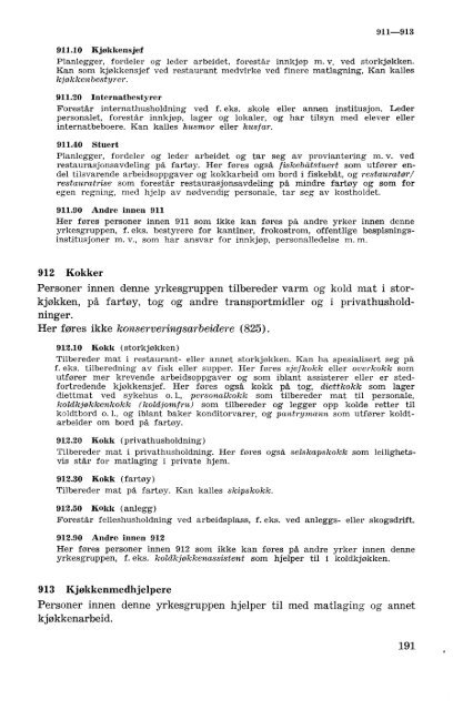 Nordisk yrkesklassifisering, 1964 Standard for yrkesgruppering i ...