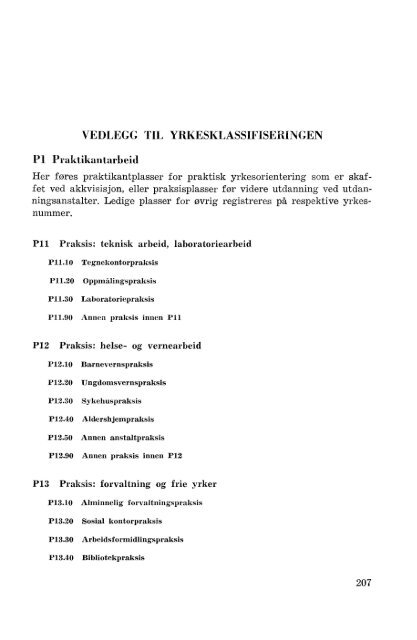 Nordisk yrkesklassifisering, 1964 Standard for yrkesgruppering i ...