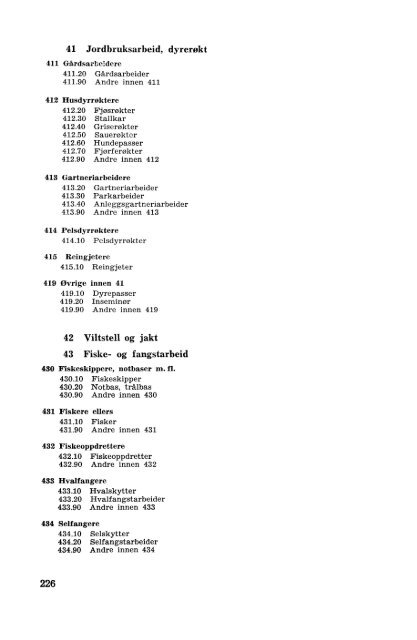 Nordisk yrkesklassifisering, 1964 Standard for yrkesgruppering i ...