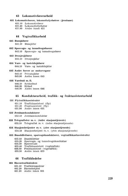 Nordisk yrkesklassifisering, 1964 Standard for yrkesgruppering i ...