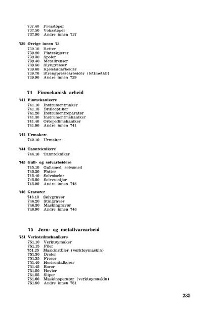 Nordisk yrkesklassifisering, 1964 Standard for yrkesgruppering i ...