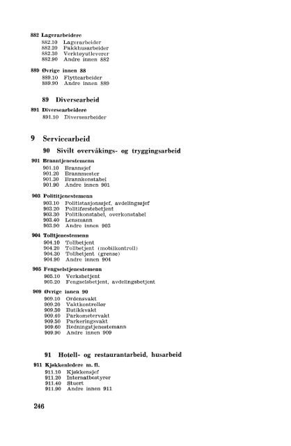 Nordisk yrkesklassifisering, 1964 Standard for yrkesgruppering i ...