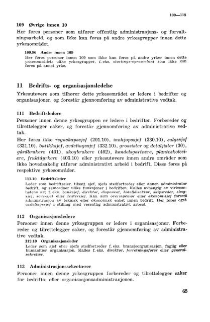 Nordisk yrkesklassifisering, 1964 Standard for yrkesgruppering i ...