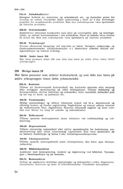 Nordisk yrkesklassifisering, 1964 Standard for yrkesgruppering i ...