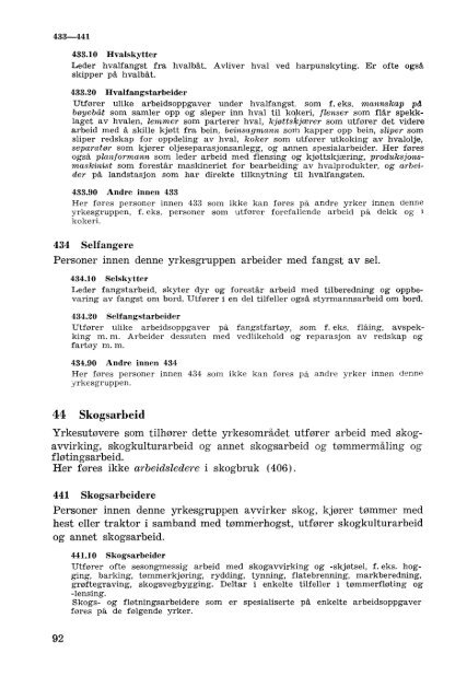 Nordisk yrkesklassifisering, 1964 Standard for yrkesgruppering i ...