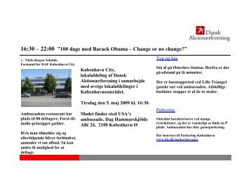 16:30 – 22:00 ”100 dage med Barack Obama – Change or no ...