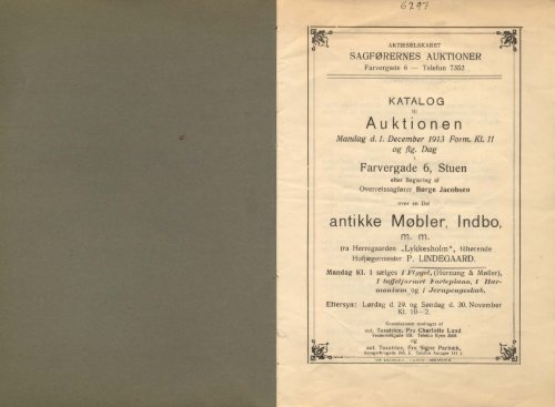 Auktionen antikke Møbler, Indbo,