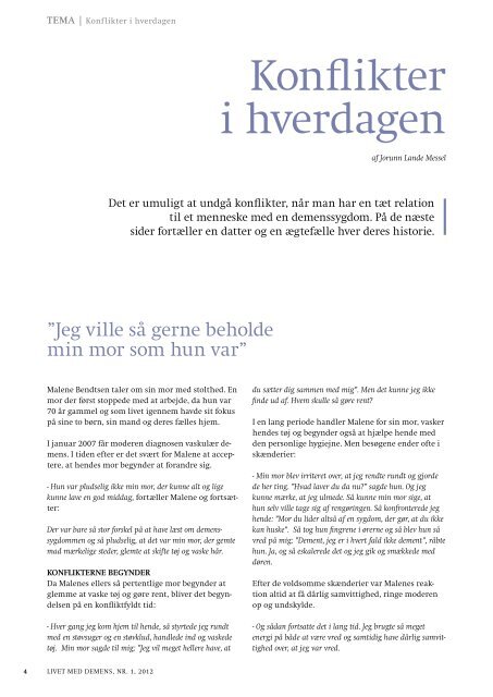 Konflikter i hverdagen - Alzheimerforeningen