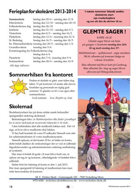 MCHolmeren sommer2013 web.pdf - M.C. Holms Skole