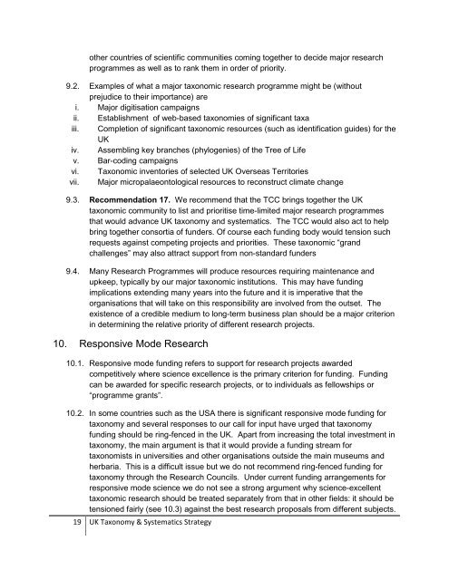 Developing a National Strategy in Taxonomy & Systematics (168KB)