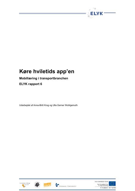 Køre hviletids app'en - Om ELYK projektet