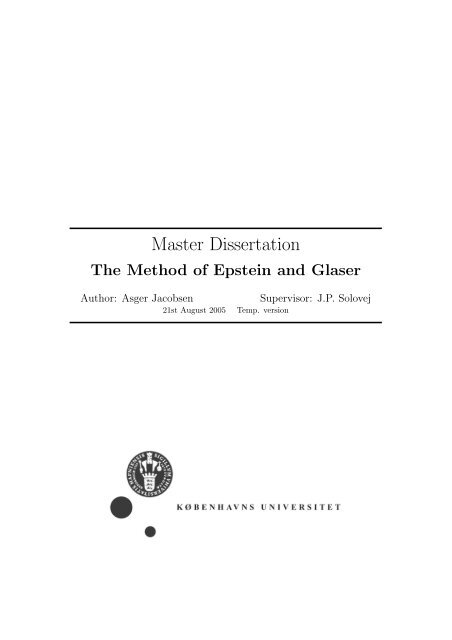 Master Dissertation