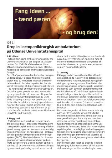 Drop in i ortopædkirurgisk ambulatorium på Odense ...
